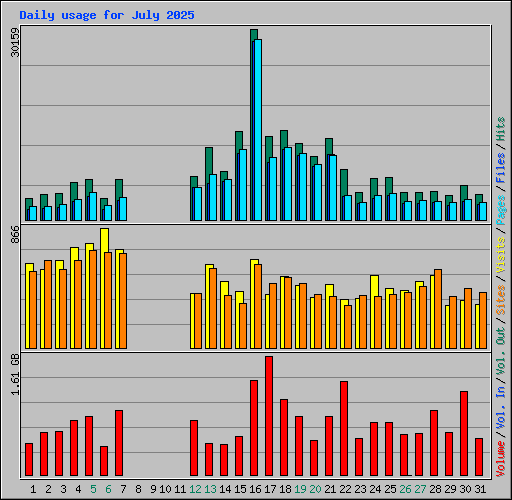 Daily usage for July 2025