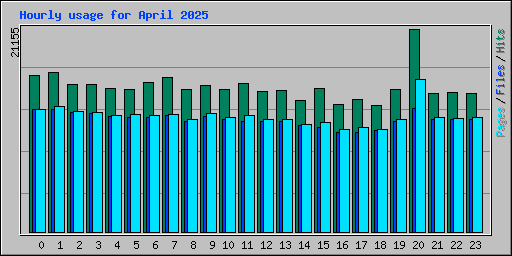 Hourly usage for April 2025